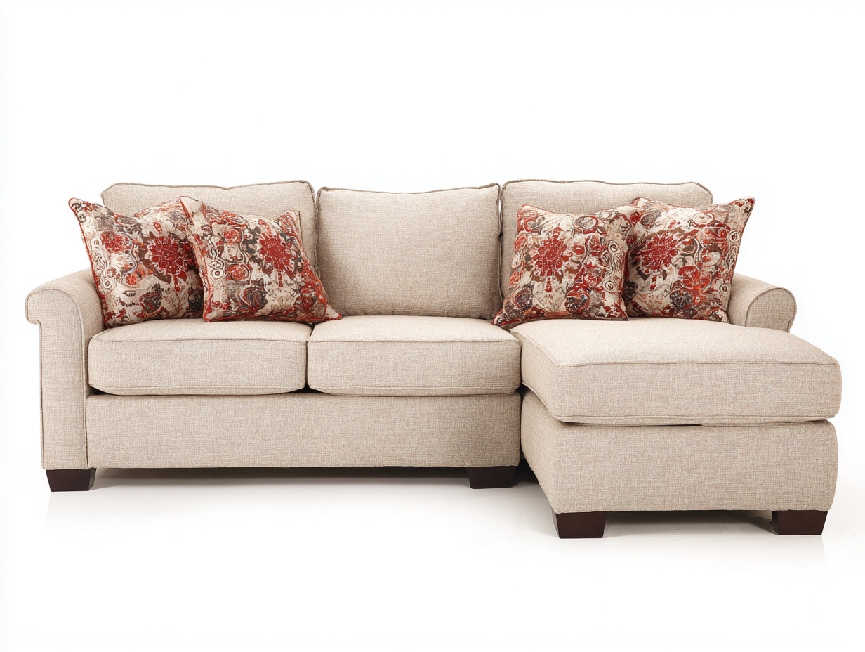Ecksofa Stoff 280x170x85 cm - Beige - modern mit Chaiselongue