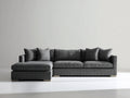 Ecksofa - Strukturstoff 295 x 175 x 86 cm - Dunkelgrau - Für Wohnzimmer - Modernes Design mit Chaiselongue und breiter Sitzfläche