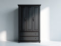 Kleiderschrank Holzoptik 120 x 55 x 190 cm dunkelholzfarben für Schlafzimmer - 3 Türen und 2 Schubladen - klassisches Design