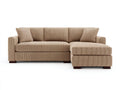 Ecksofa aus Cordstoff 260x160x82 cm - Beige - Modernes Loungesofa für Wohnzimmer
