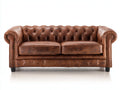 Zweisitzer Sofa aus Kunstleder 180x90x75 cm - Braun - Chesterfield Design für Wohnzimmer