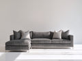 Ecksofa aus Strukturstoff 275x175x80 cm - Grau - modernes Design für Wohnzimmer