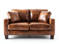 Zweisitzer Sofa aus Kunstleder 148x86x84 cm - Cognacbraun - Vintage Design für Wohnzimmer