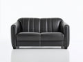 Zweisitzer Sofa - Kunstlederbezug 168 x 88 x 82 cm - Schwarz - Für Wohnzimmer - Klassisches Design mit geschwungenen Armlehnen und Kontrastnähten
