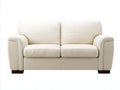 Zweisitzer Sofa Lederoptik 180x95x88 cm - Cremeweiß - gepolstertes Design für Wohnzimmer