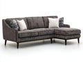 Ecksofa - Cordstoff 285 x 170 x 88 cm - Dunkelgrau - Für Wohnzimmer - Modernes Design mit Chaiselongue und erhöhtem Holzgestell