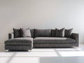Ecksofa Webstoff 320x170x78 cm - Grau - modern mit Liegefläche