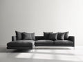 Ecksofa aus Webstoff 280x180x78 cm - Dunkelgrau - Modernes Loungesofa für Wohnzimmer