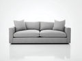 Zweisitzer Sofa aus Strukturstoff 190x88x82 cm - Hellgrau - modernes Design für Wohnzimmer