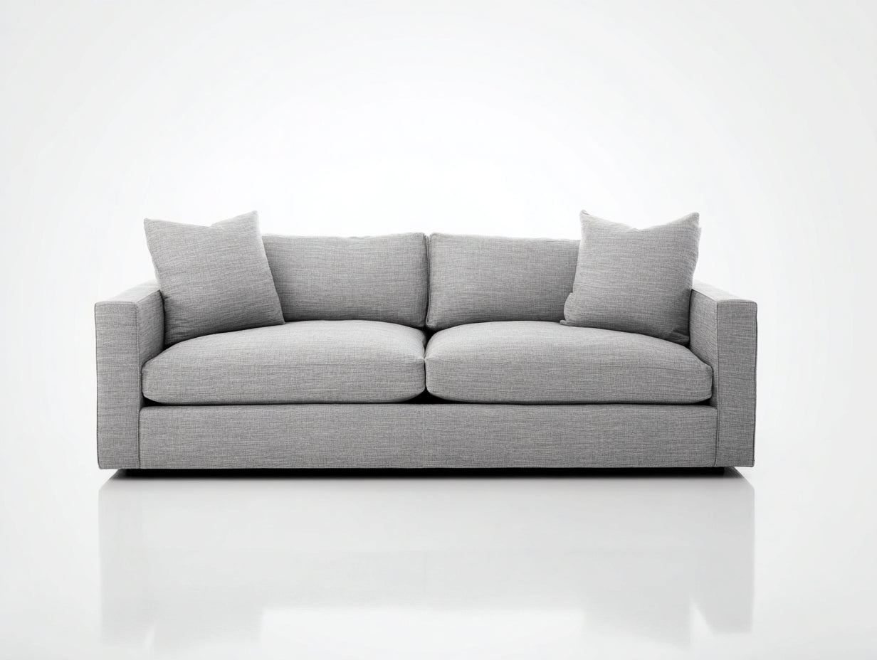 Zweisitzer Sofa aus Strukturstoff 190x88x82 cm - Hellgrau - modernes Design für Wohnzimmer