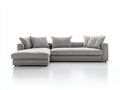 Ecksofa Stoffbezug 310x170x78 cm - Hellgrau - modernes Loungedesign für Wohnzimmer