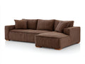 Ecksofa aus Cordstoff 260x180x82 cm - Braun - Modernes Loungesofa für Wohnzimmer