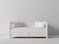 Schlafsofa Holz 210 x 96 x 90 cm weiß für Wohnzimmer und Gästezimmer - mit 2 Schubladen - klassisches Tagesbett Design